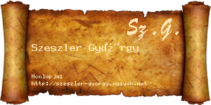 Szeszler György névjegykártya